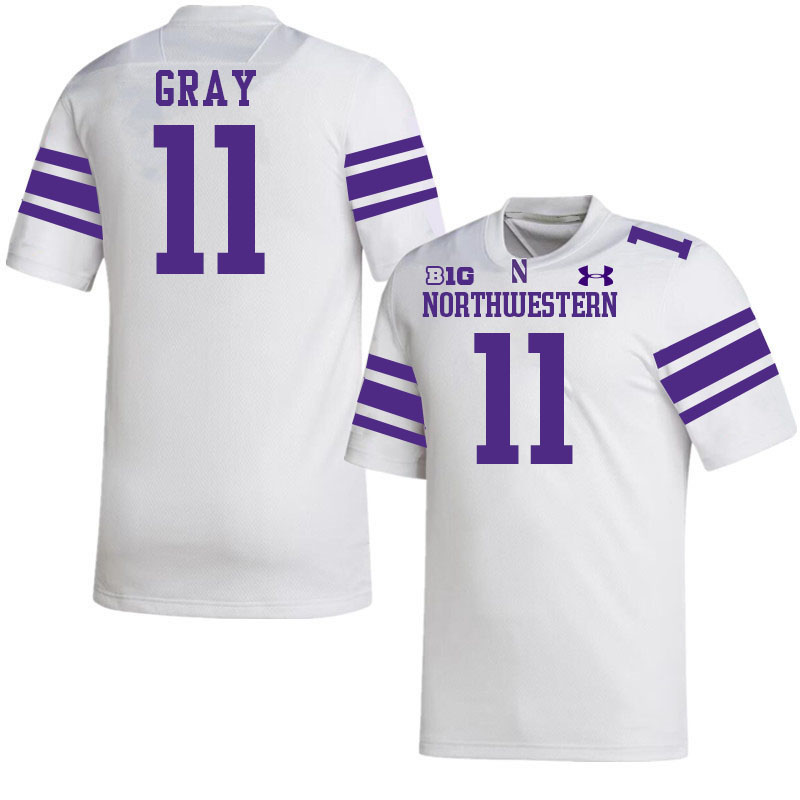 Northwestern Wildcats #11 Donnie Gray College Football Jerseys Stitched-White